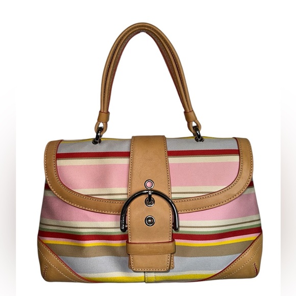 COACH Daisy Vintage Striped Multicolor Bag - Picture 1 of 14